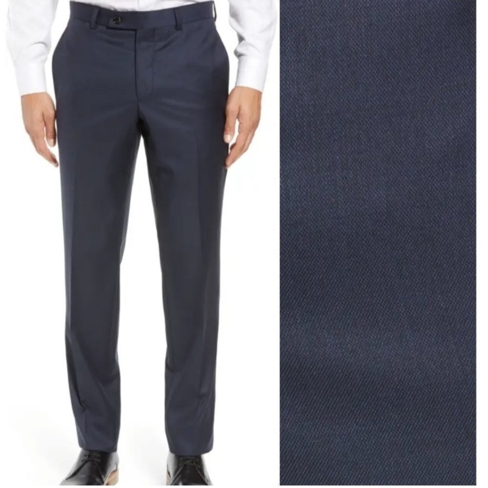 Ted Baker London men's flat front semi plain dress pants